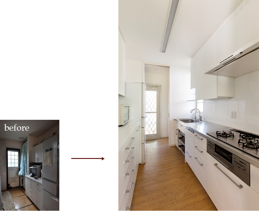 アクティブに暮らしを楽しむシニア世代の家・キッチン画像